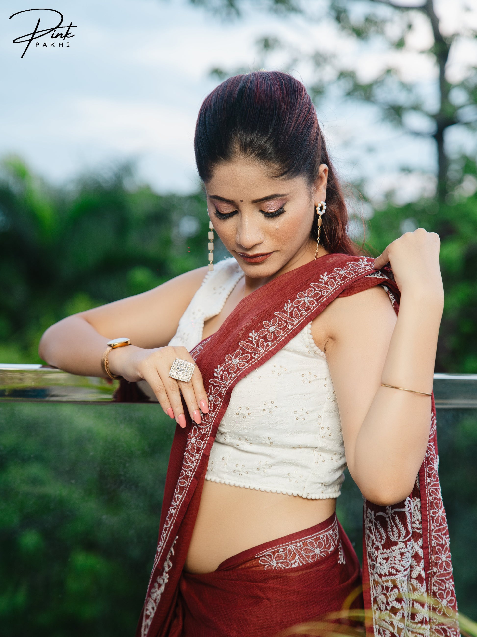 BROWN - KOTA SAREE Pink Pakhi Pink Pakhi
