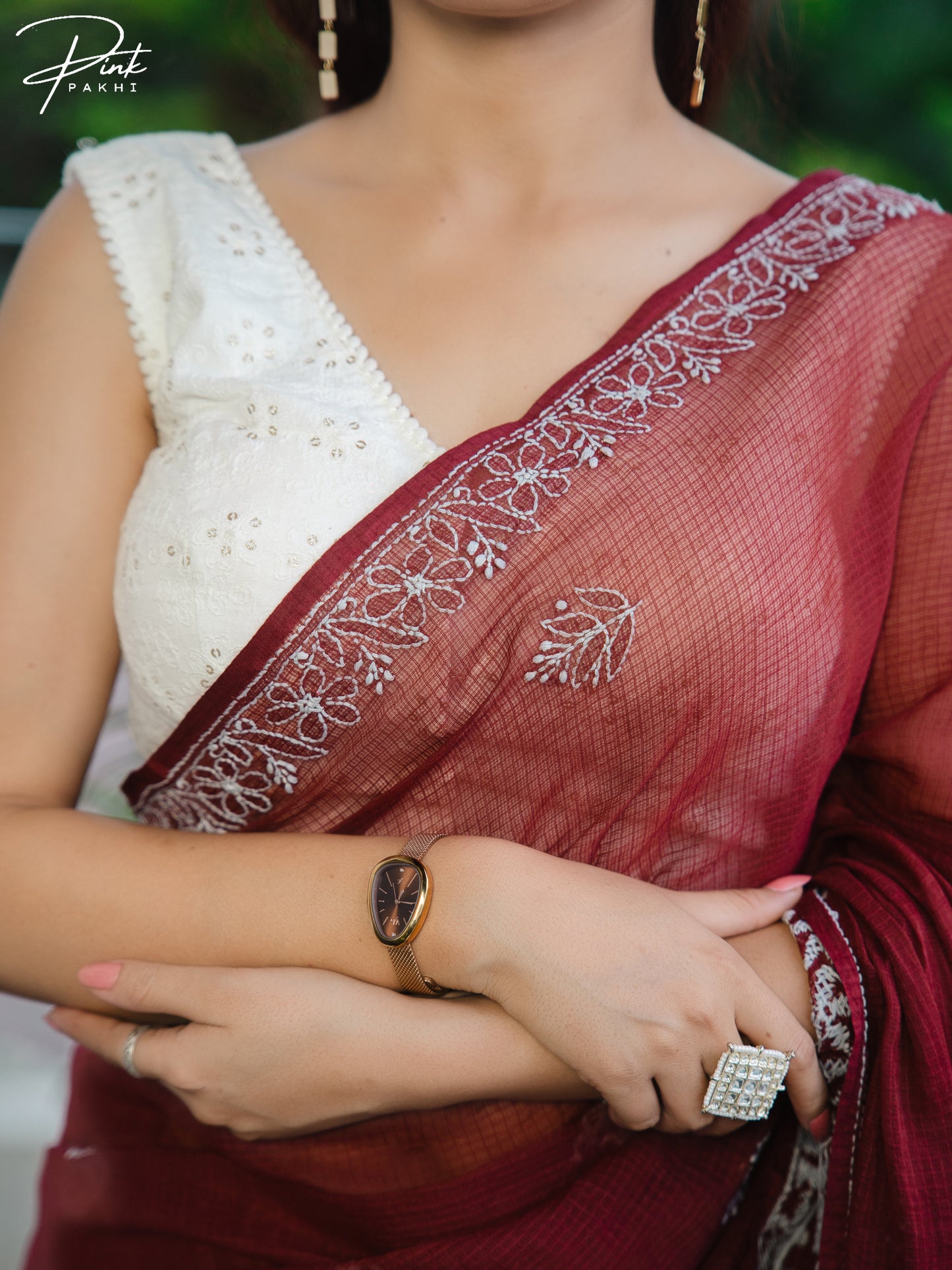 BROWN - KOTA SAREE Pink Pakhi Pink Pakhi