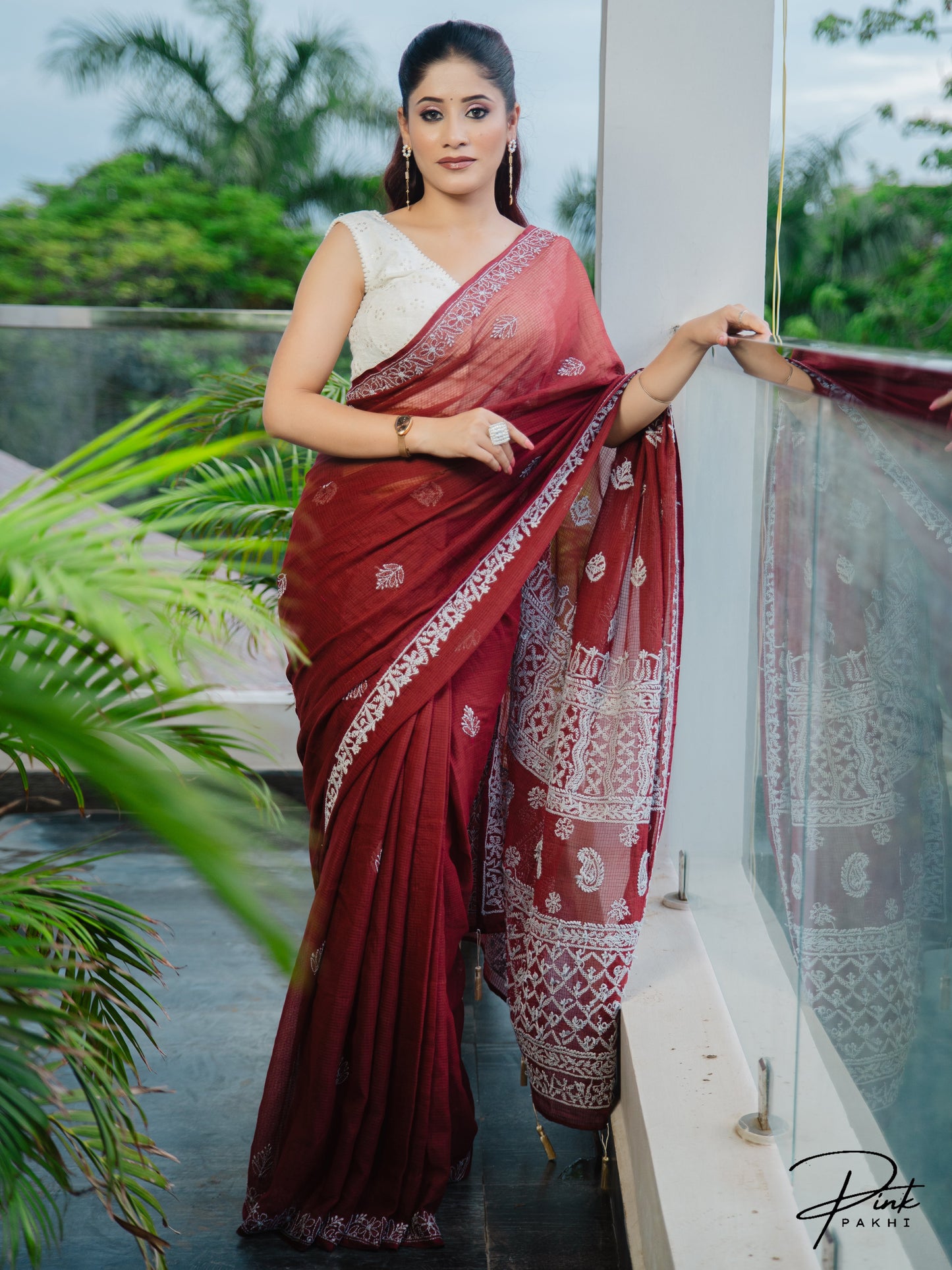BROWN KOTA SAREE Pink Pakhi Pink Pakhi