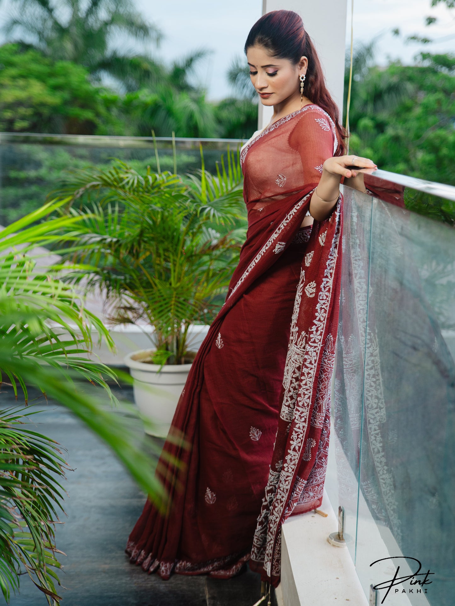 BROWN KOTA SAREE Pink Pakhi Pink Pakhi