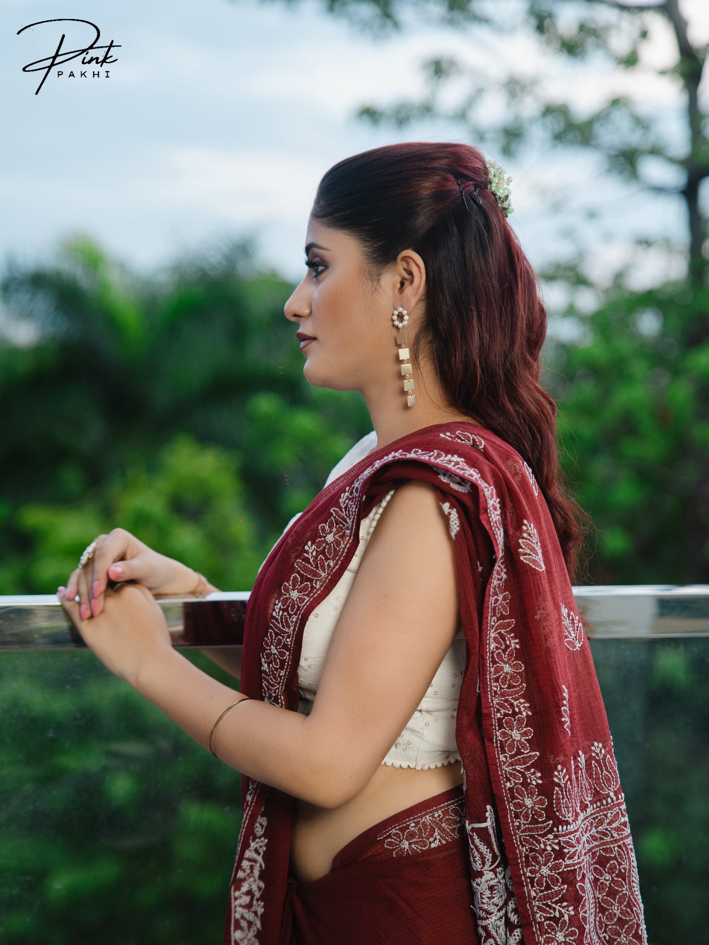 BROWN KOTA SAREE Pink Pakhi Pink Pakhi