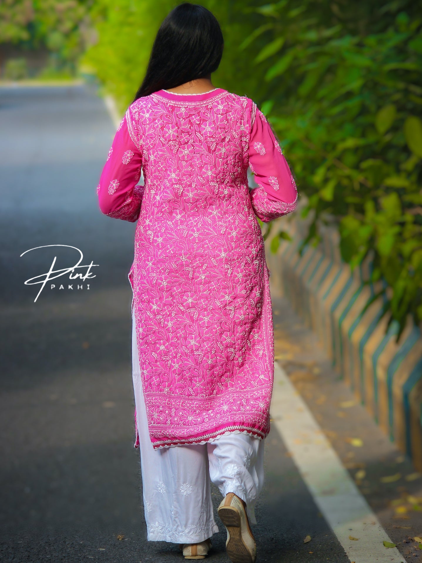 KURTA- CROTCHET BORDERS Pink Pakhi Pink Pakhi