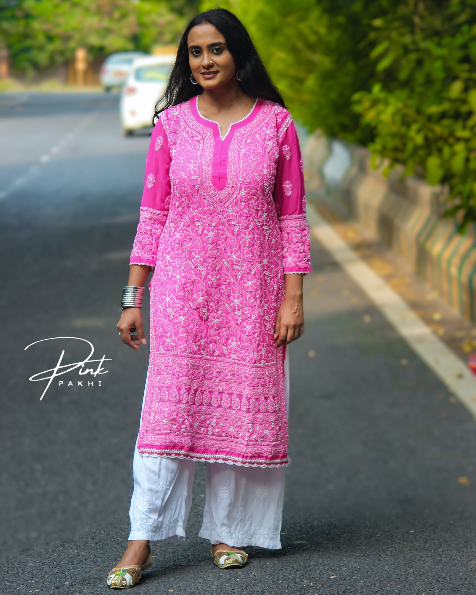 KURTA- CROTCHET BORDERS Pink Pakhi Pink Pakhi