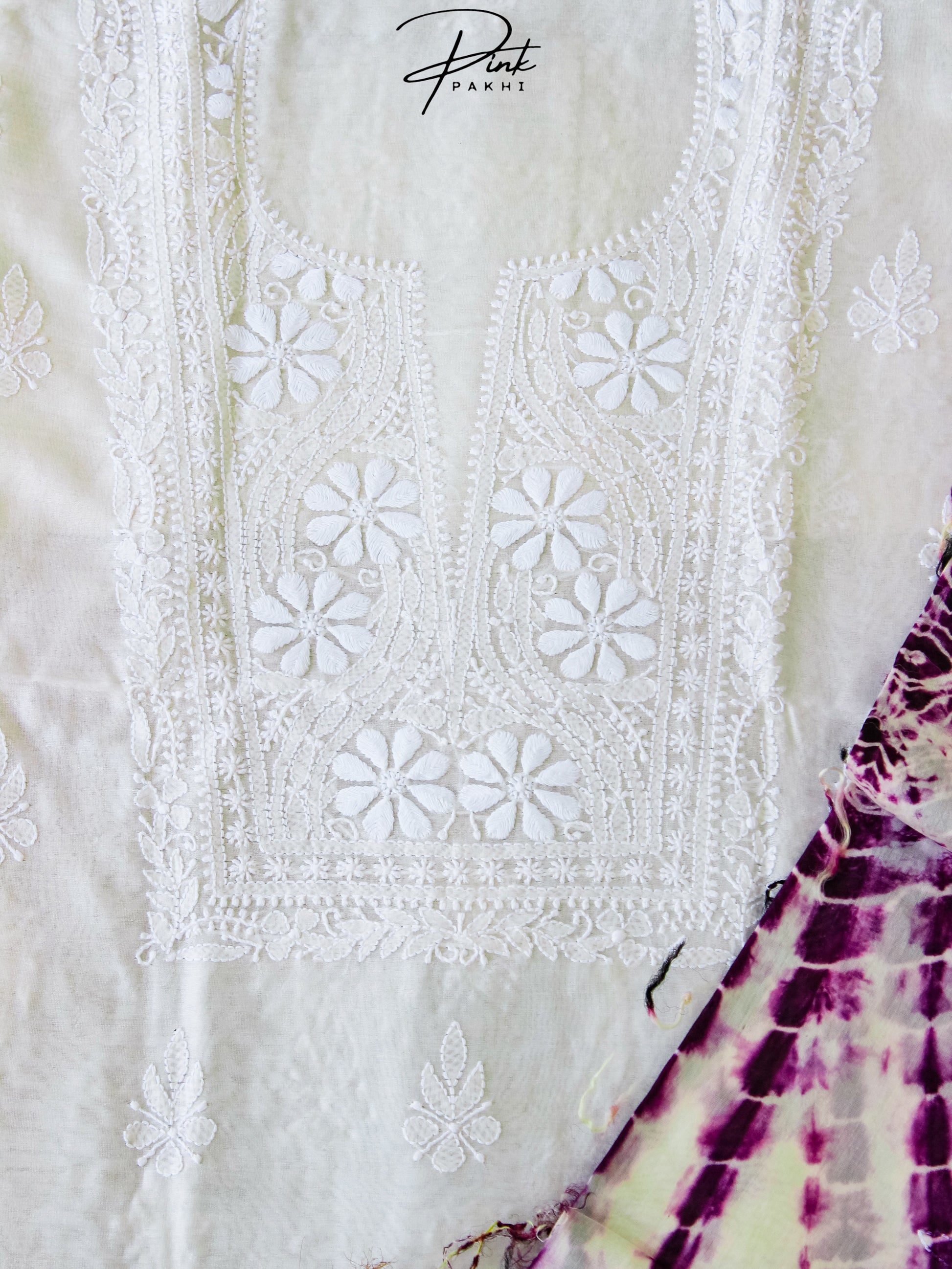 CHANDERI KURTA PIECE & DUPATTA SET Pink Pakhi Pink Pakhi
