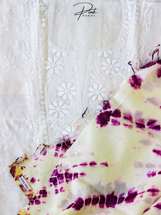 CHANDERI KURTA PIECE & DUPATTA SET Pink Pakhi Pink Pakhi