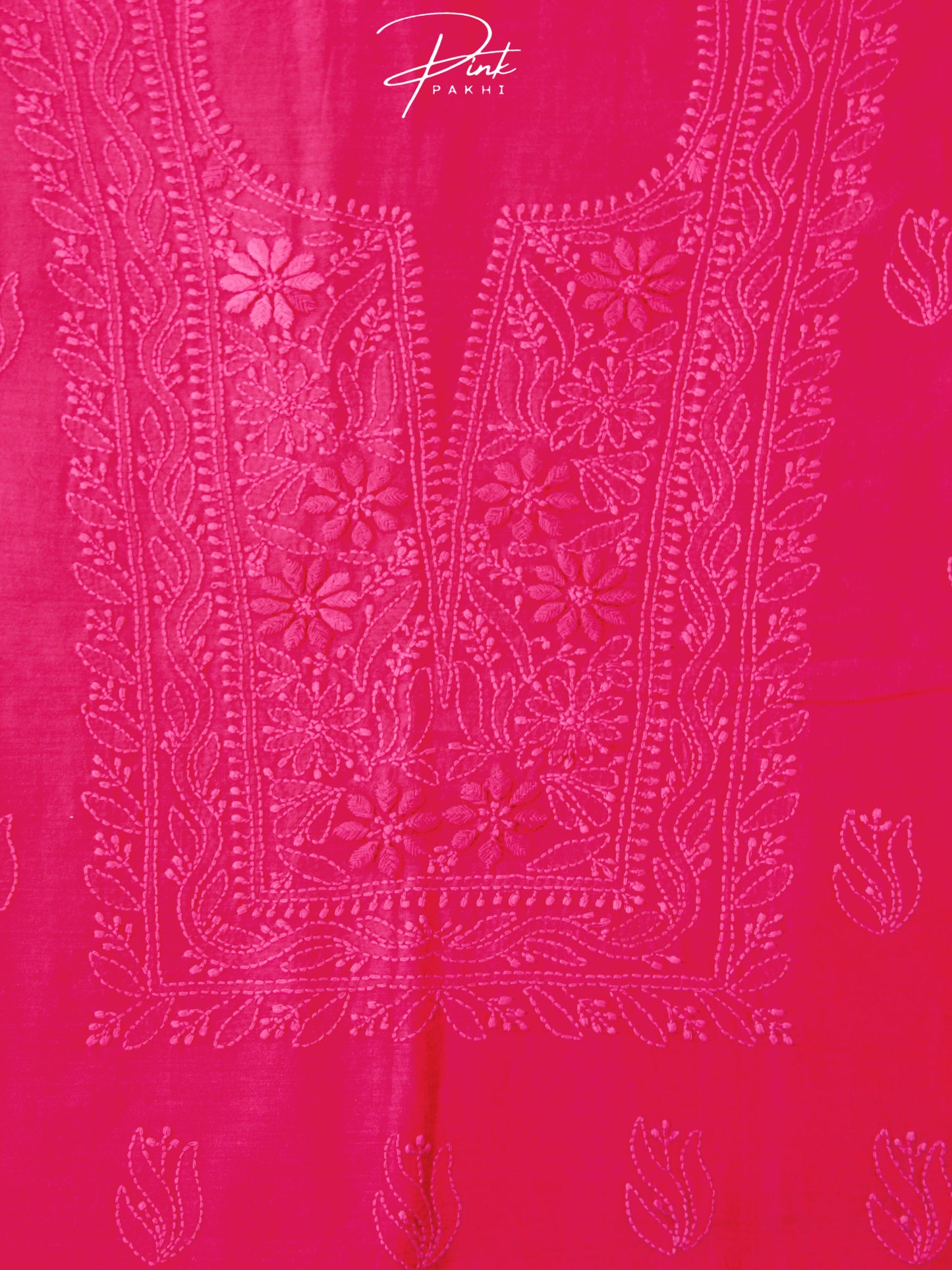 PINK CHANDERI KURTA PIECE & DUPATTA SET Pink Pakhi Pink Pakhi