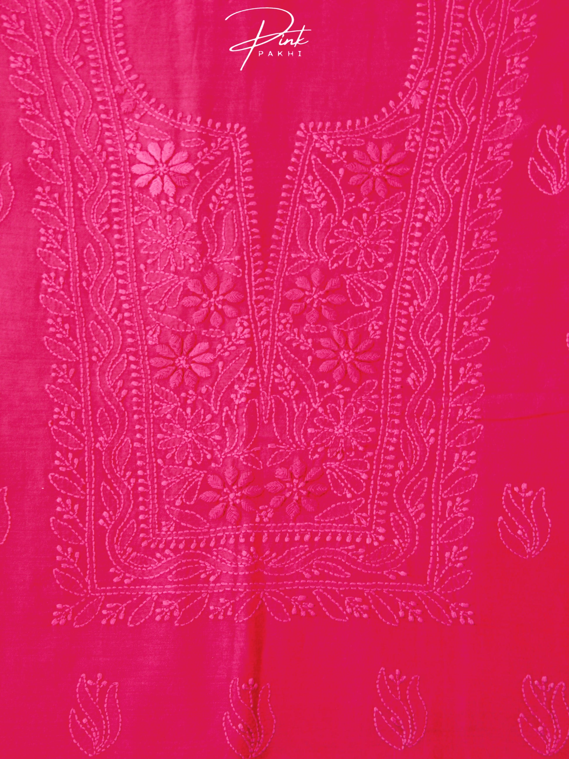 PINK CHANDERI KURTA PIECE & DUPATTA SET Pink Pakhi Pink Pakhi