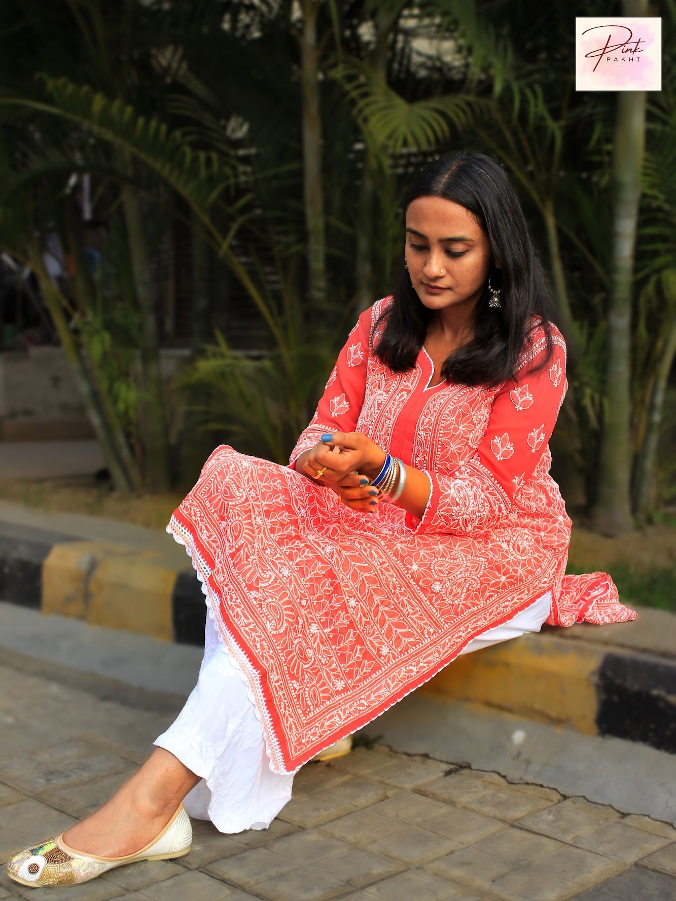 KURTA - CROTCHET BORDERS Pink Pakhi Pink Pakhi