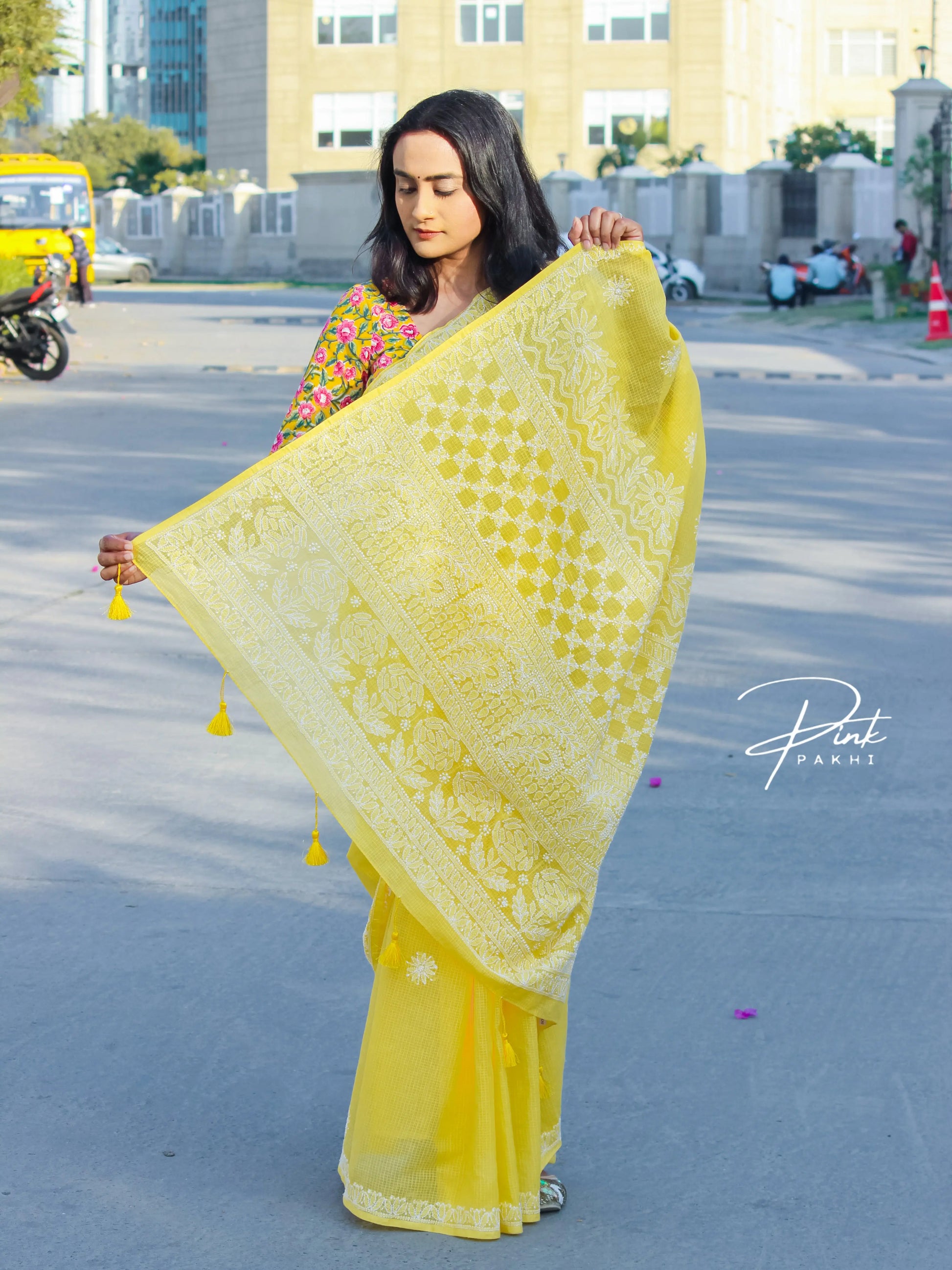 BANANA YELLOW - KOTA SAREE Pink Pakhi Pink Pakhi