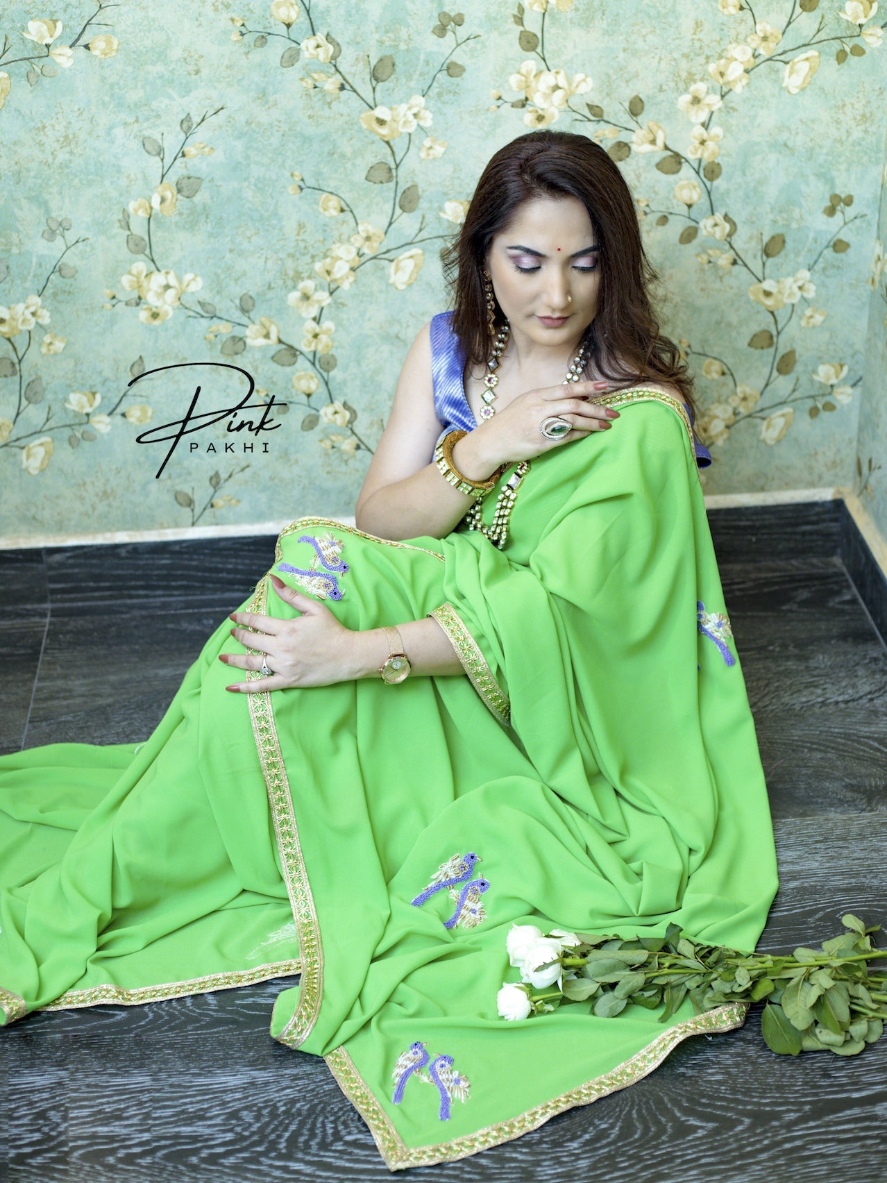 PREET- KELLY GREEN Pink Pakhi Pink Pakhi