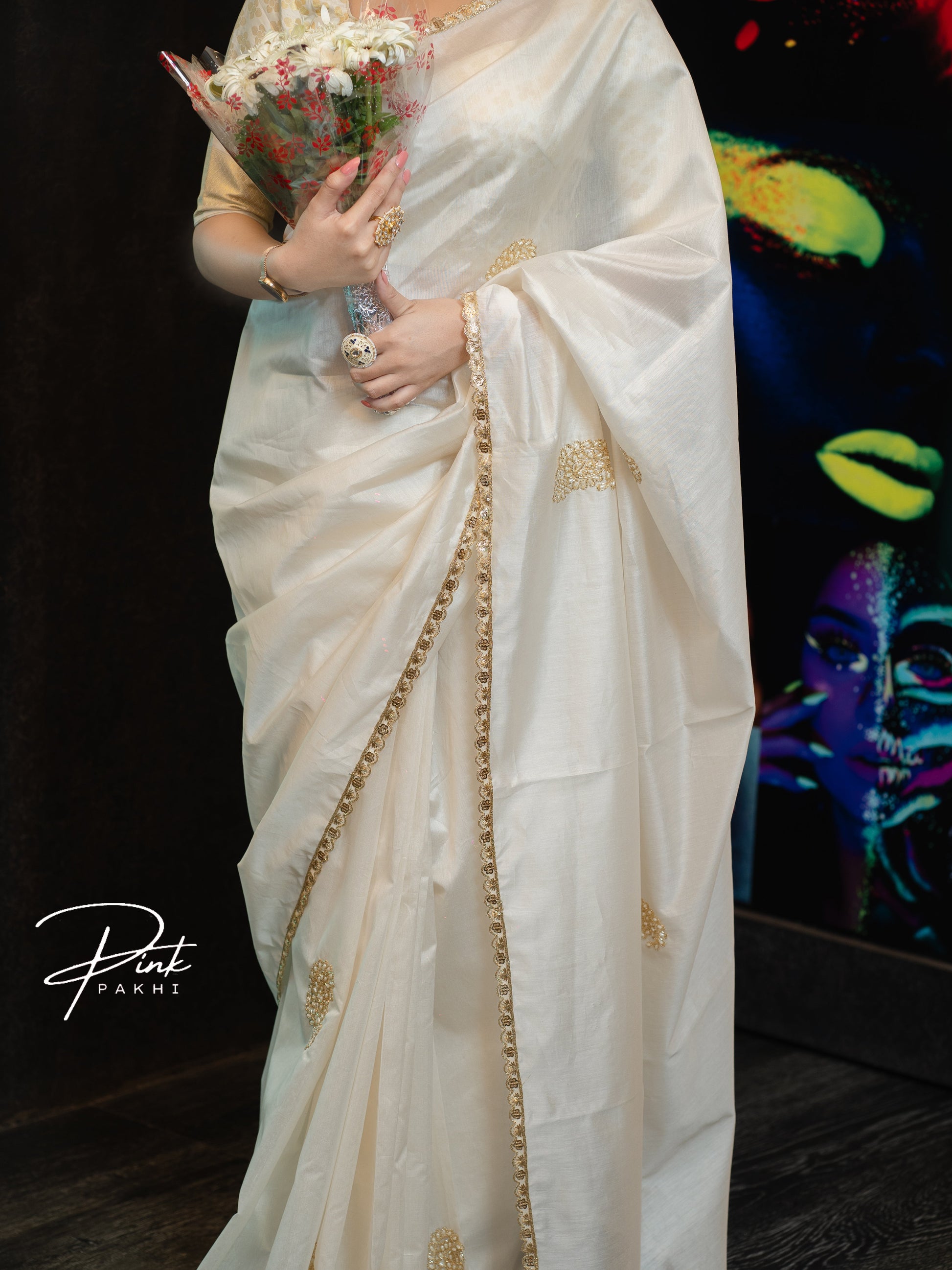 NIHARIKA Pink Pakhi Pink Pakhi  saree