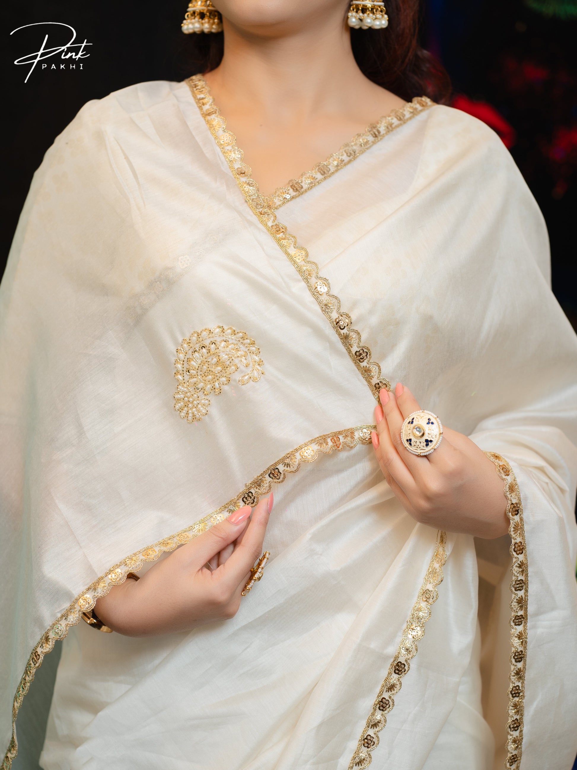 NIHARIKA Pink Pakhi Pink Pakhi  saree