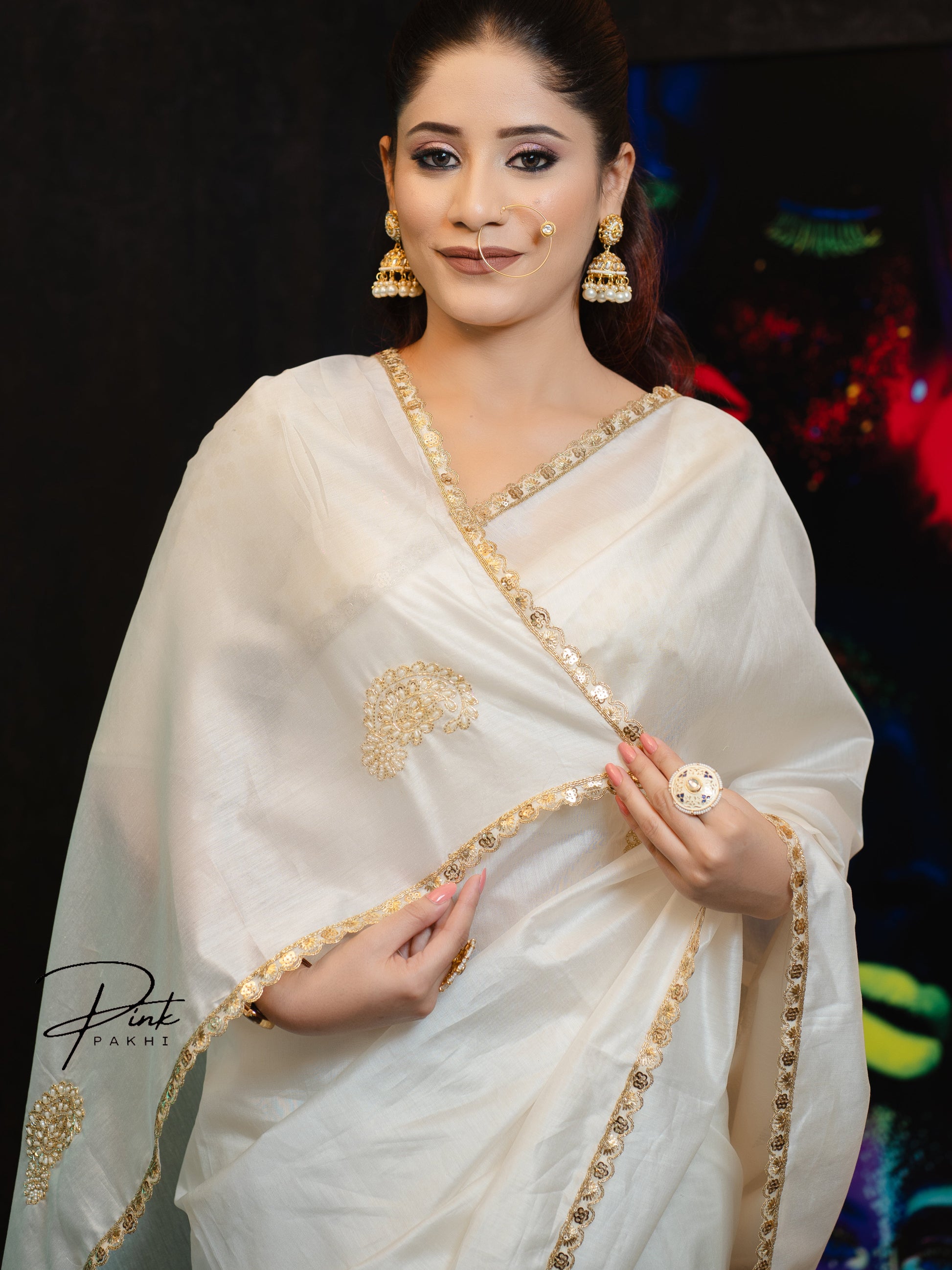 NIHARIKA Pink Pakhi Pink Pakhi  saree