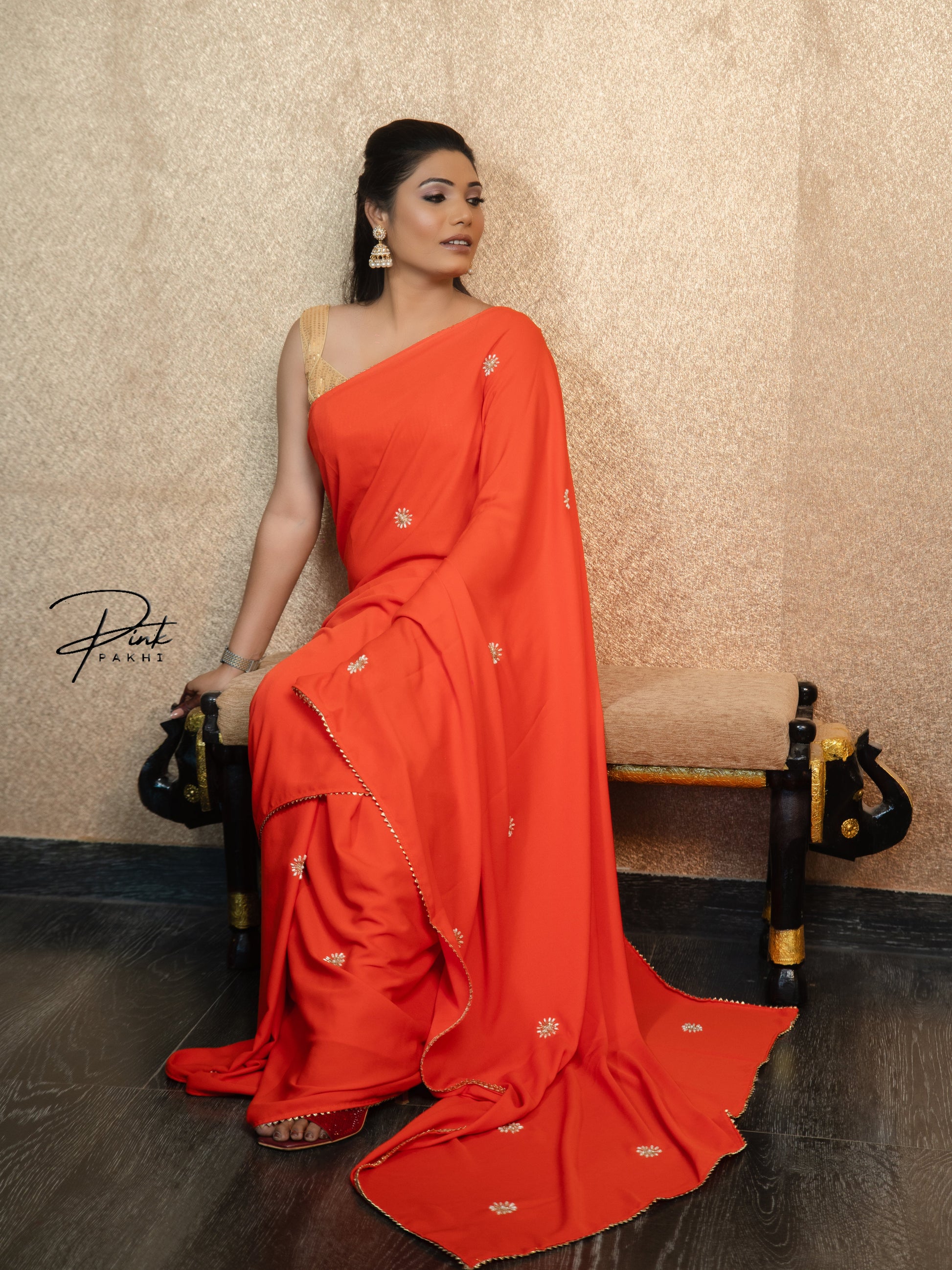 MAHIKA Pink Pakhi Pink Pakhi  saree