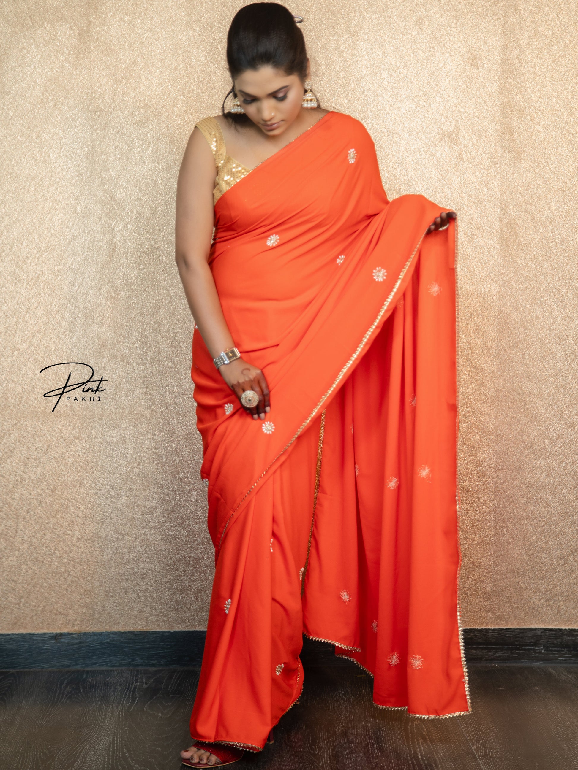 MAHIKA Pink Pakhi Pink Pakhi  saree