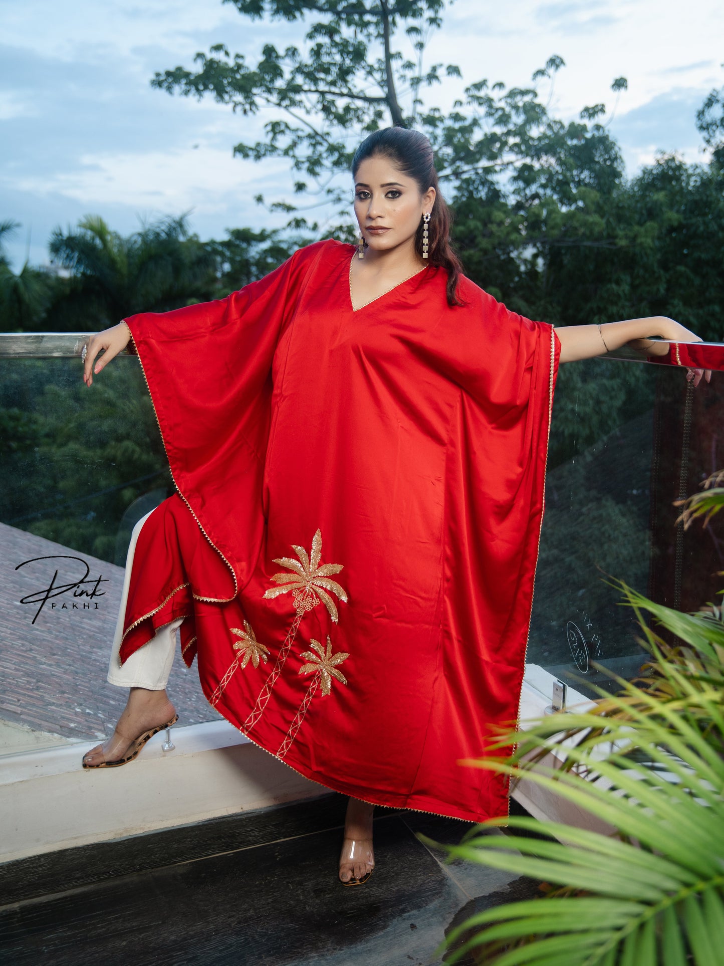 SIYARA Pink Pakhi Pink Pakhi  Kaftan