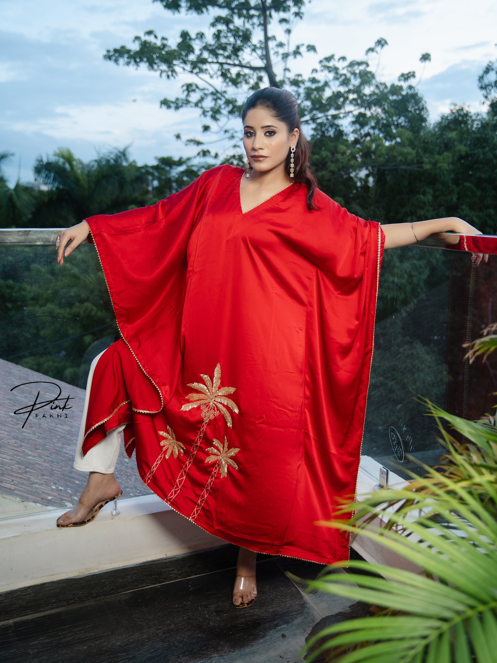 SIYARA Pink Pakhi Pink Pakhi  Kaftan