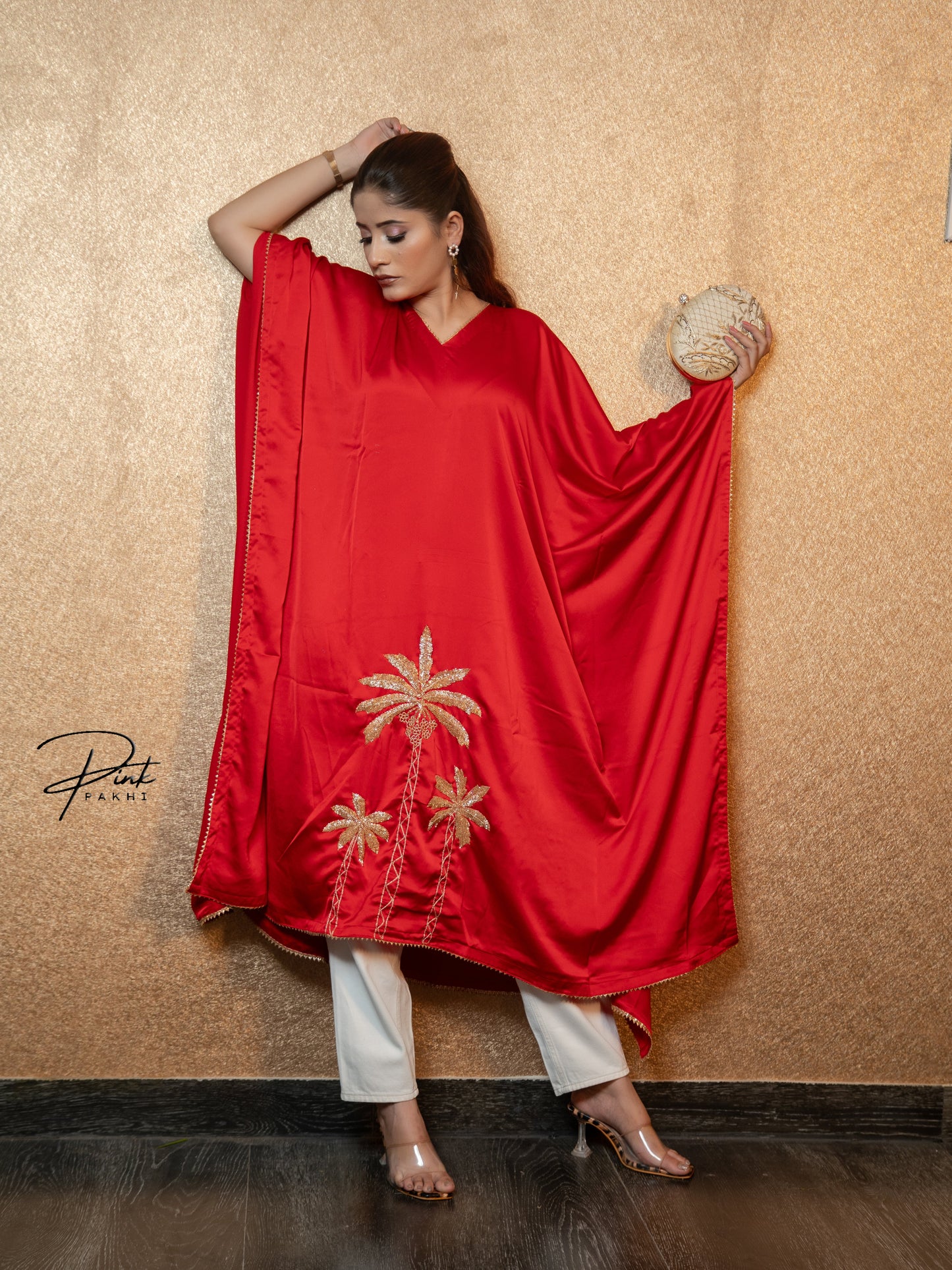 SIYARA Pink Pakhi Pink Pakhi  Kaftan