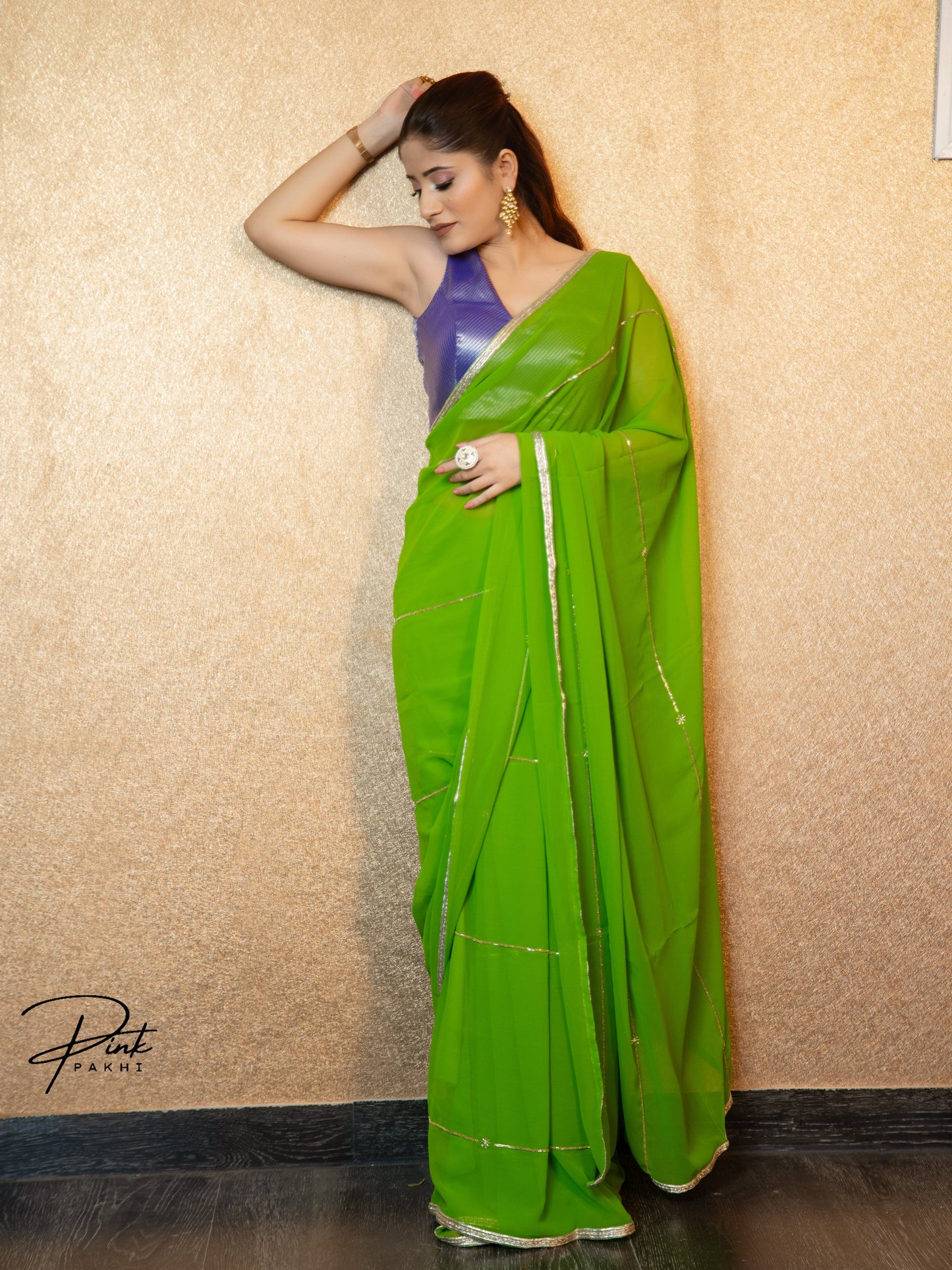 SHARVANI Pink Pakhi Pink Pakhi  saree