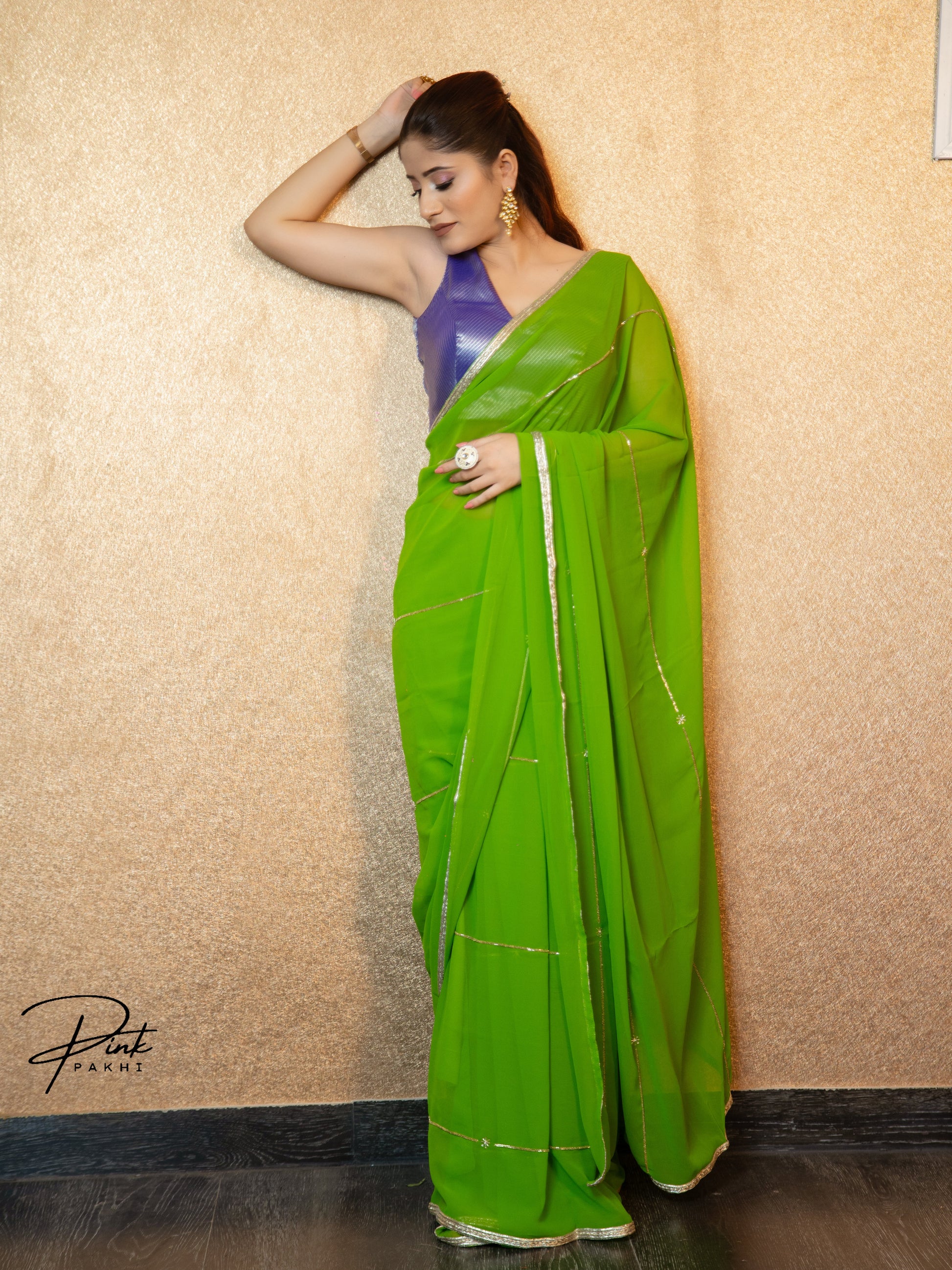 SHARVANI Pink Pakhi Pink Pakhi  saree