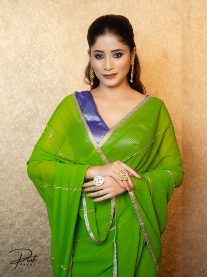 SHARVANI Pink Pakhi Pink Pakhi  saree