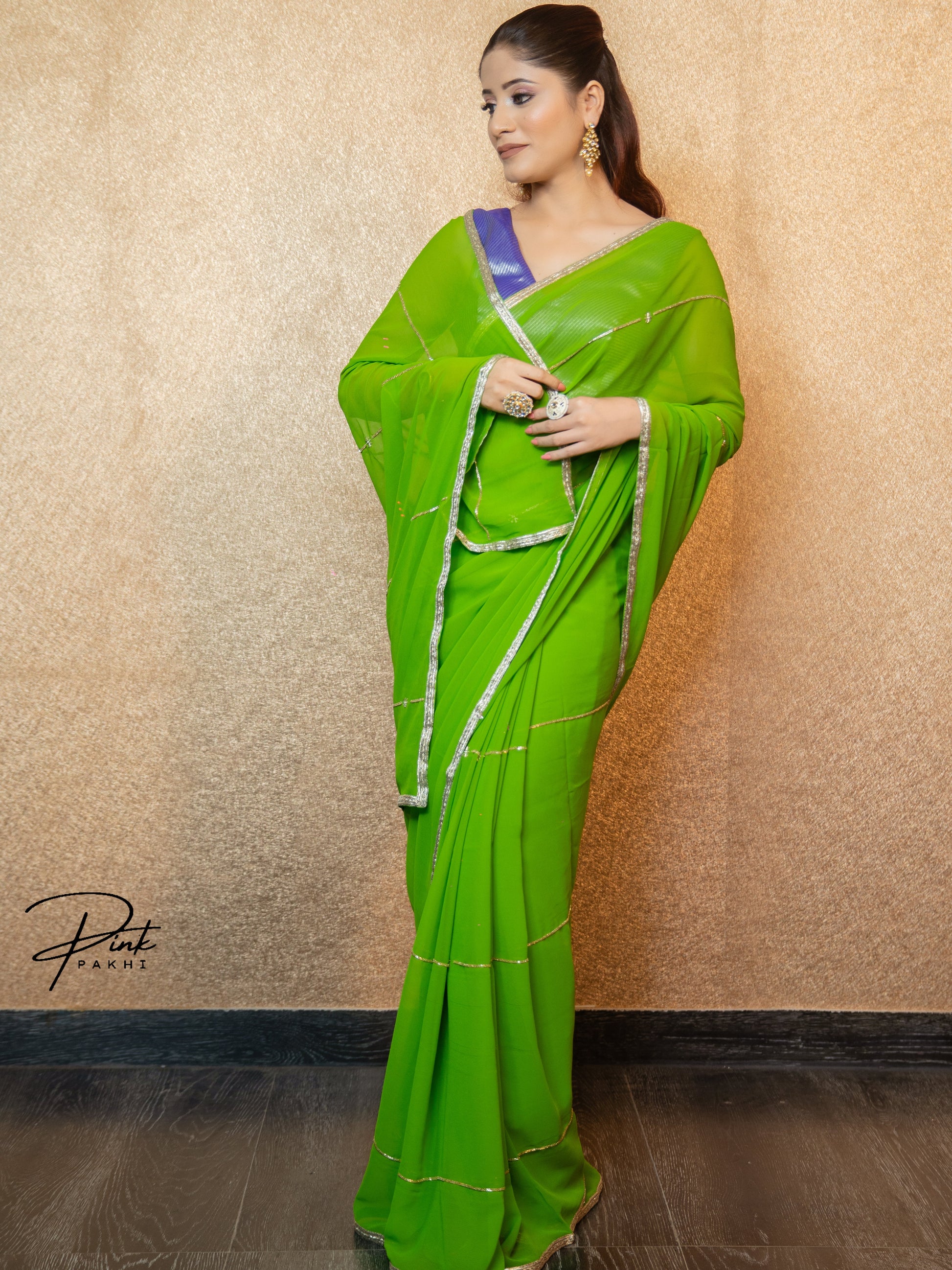 SHARVANI Pink Pakhi Pink Pakhi  saree