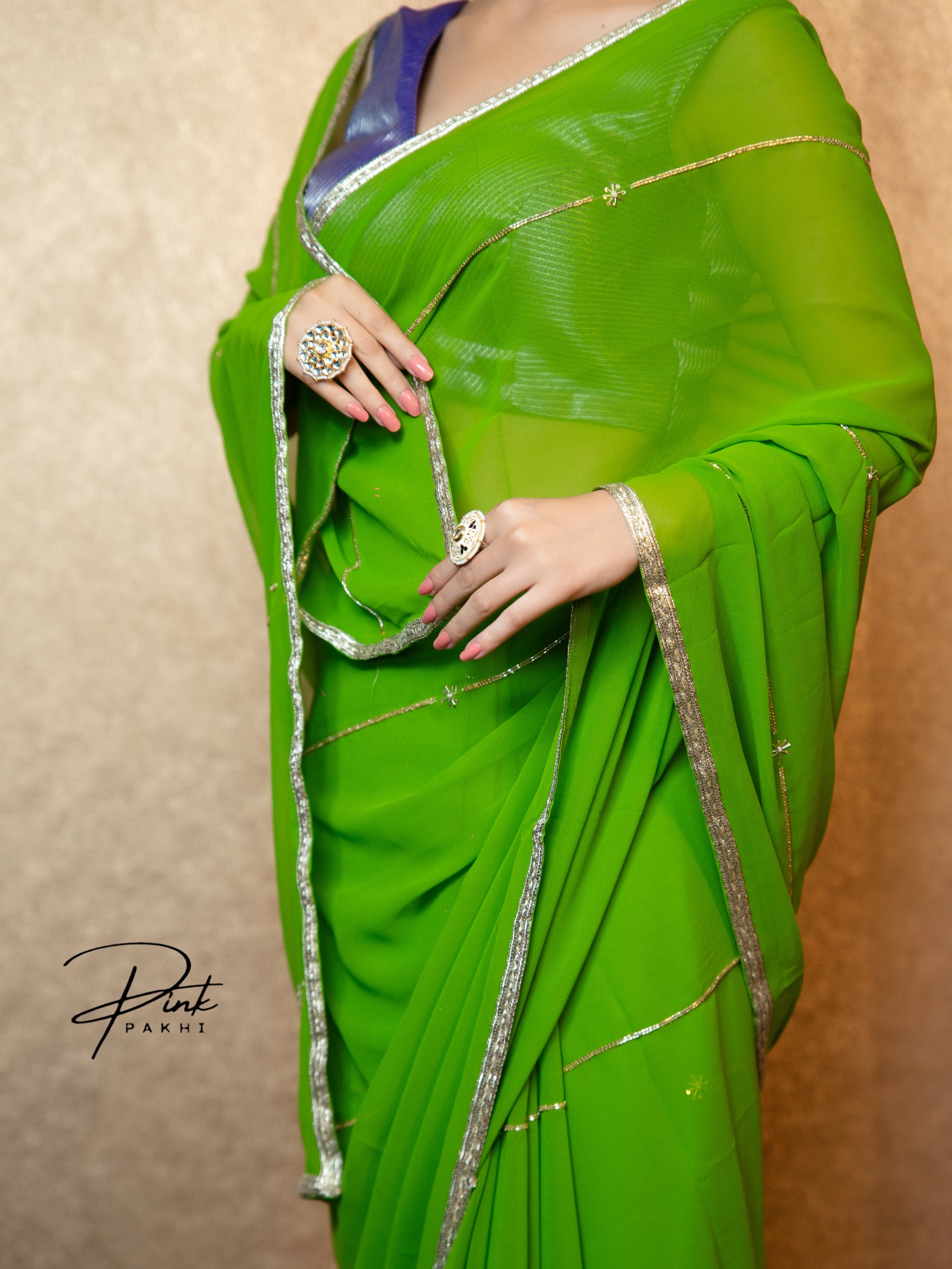 SHARVANI Pink Pakhi Pink Pakhi  saree