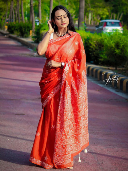 NARANGI - KOTA SAREE Pink Pakhi Pink Pakhi
