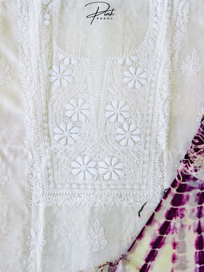 CHANDERI KURTA PIECE & DUPATTA SET Pink Pakhi Pink Pakhi
