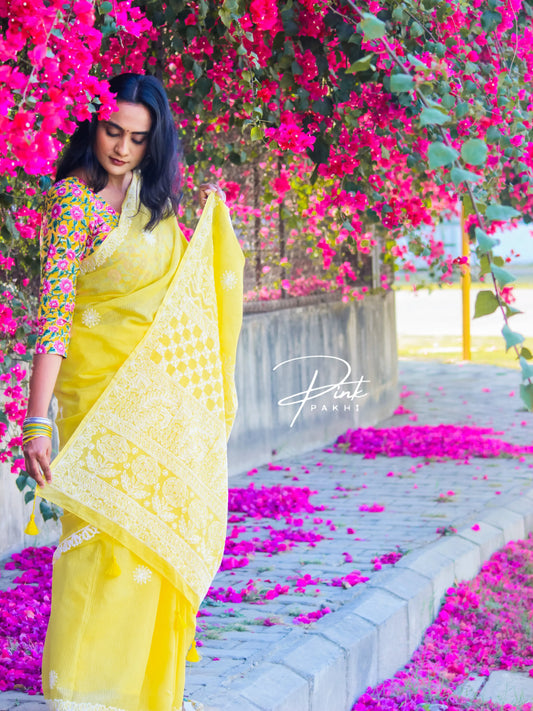 BANANA YELLOW - KOTA SAREE Pink Pakhi Pink Pakhi