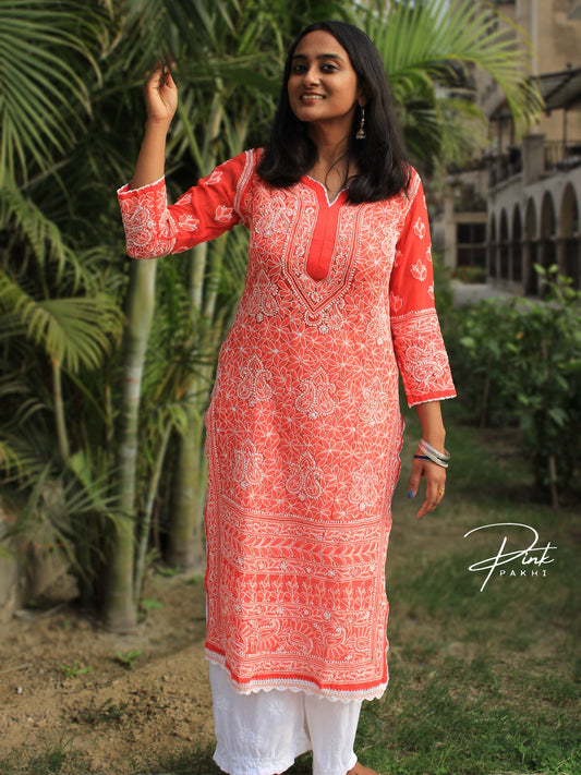 KURTA - CROTCHET BORDERS Pink Pakhi Pink Pakhi