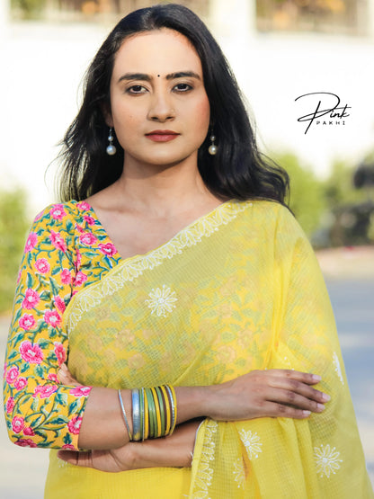 BANANA YELLOW - KOTA SAREE Pink Pakhi Pink Pakhi