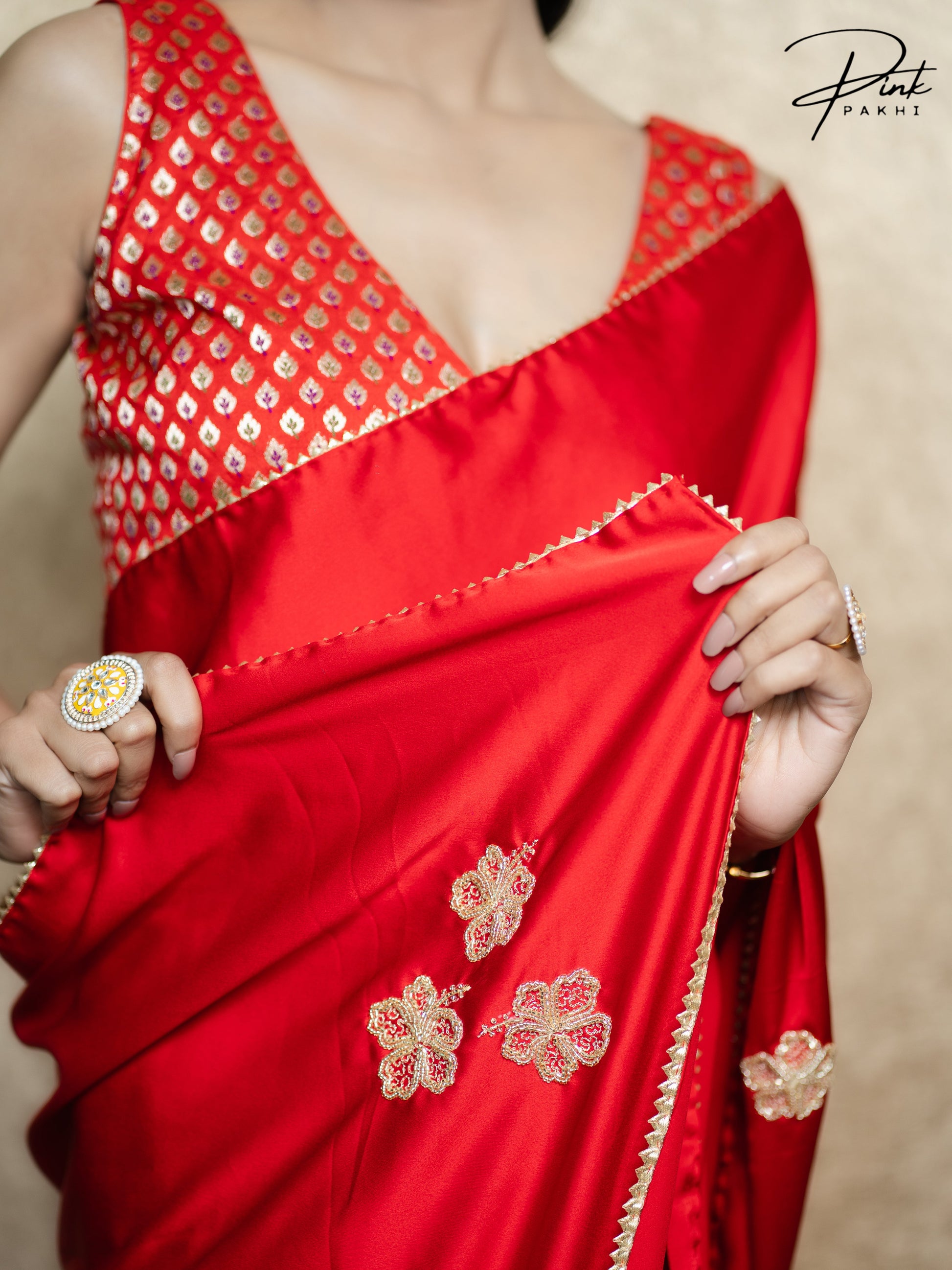 SABA Pink Pakhi Pink Pakhi  saree