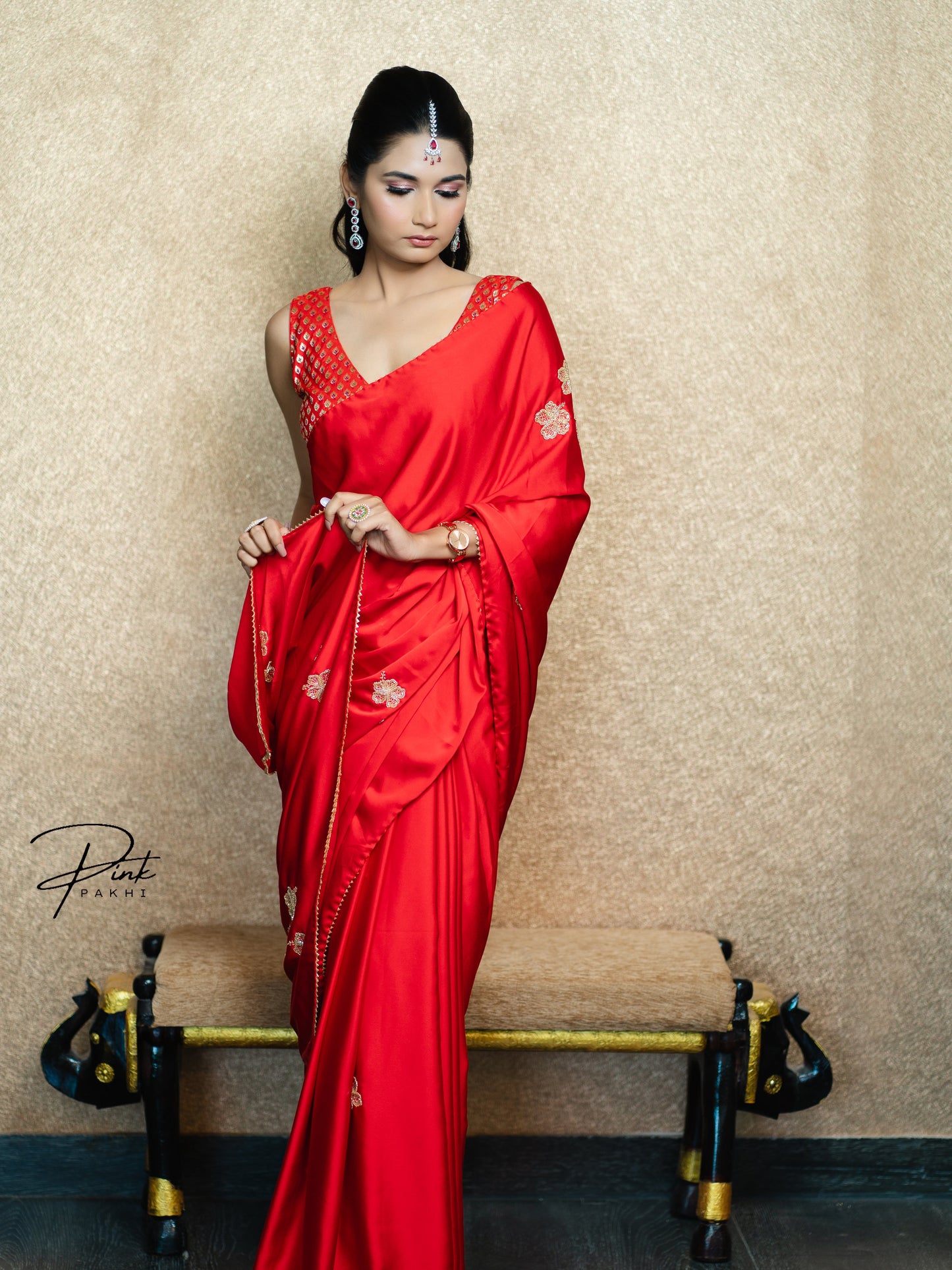 SABA Pink Pakhi Pink Pakhi  saree