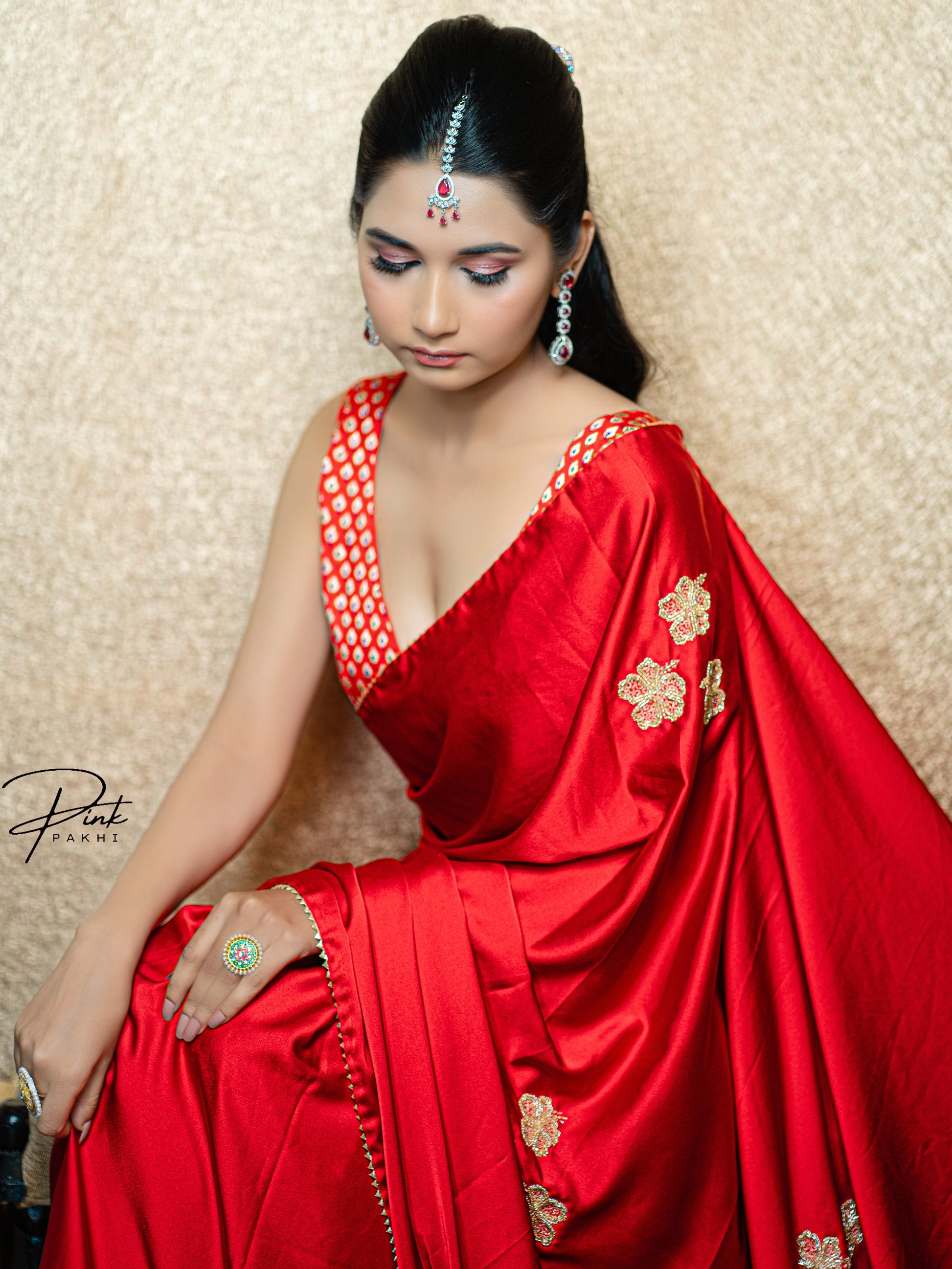 SABA Pink Pakhi Pink Pakhi  saree